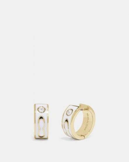 Fashion 4 Coach Kissing Signature Huggie Earrings