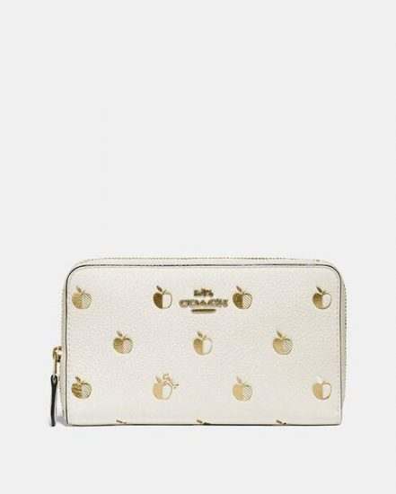Fashion 4 Coach Medium Zip Around Wallet With Apple Print