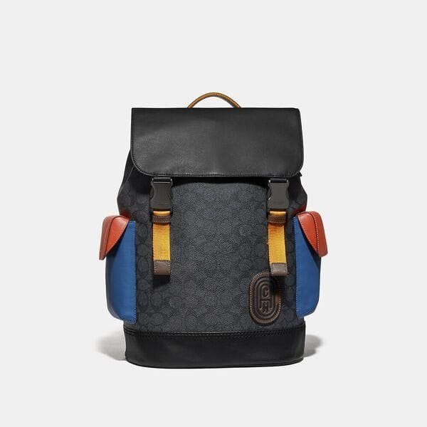 Fashion 4 Coach Rivington Backpack In Colorblock Signature Canvas With Coach Patch