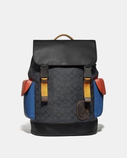 Fashion 4 Coach Rivington Backpack In Colorblock Signature Canvas With Coach Patch