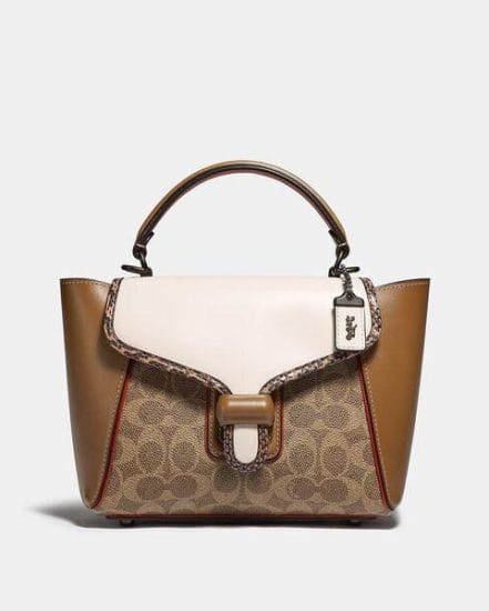 Fashion 4 Coach Courier Carryall 23 In Colorblock Signature Canvas With Snakeskin Detail