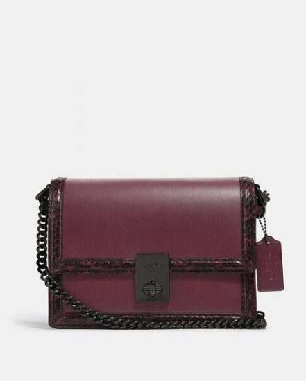 Fashion 4 Coach Hutton Shoulder Bag With Snakeskin Detail