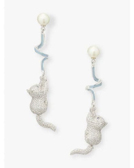 Fashion 4 - pretty kitty pavé linear earrings