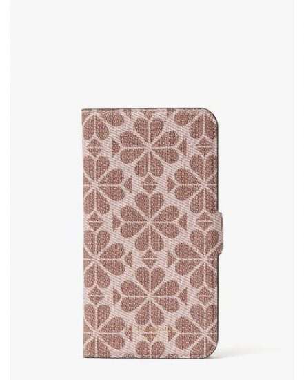 Fashion 4 - spade flower coated canvas iphone 11 magnetic wrap folio case