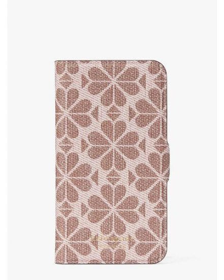 Fashion 4 - spade flower coated canvas iphone 11 pro magnetic wrap folio case