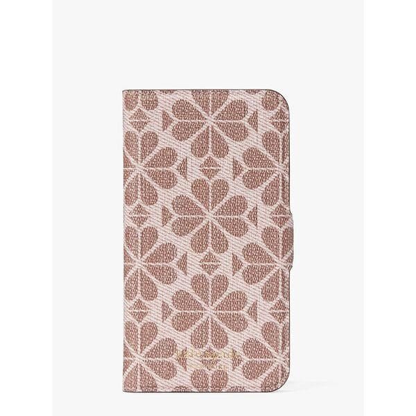 Fashion 4 - spade flower coated canvas iphone 11 pro magnetic wrap folio case