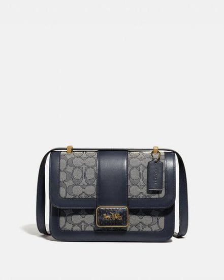 Fashion 4 Coach Alie Shoulder Bag In Signature Jacquard With Snakeskin Detail