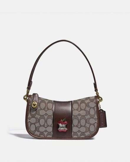 Fashion 4 Coach Swinger Bag In Signature Jacquard With Apple