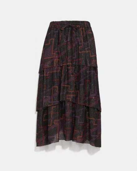 Fashion 4 Coach Tiered Midi Skirt