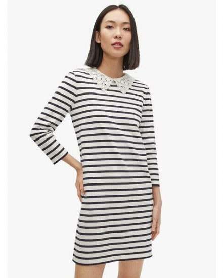 Fashion 4 - lace collar striped tee dress