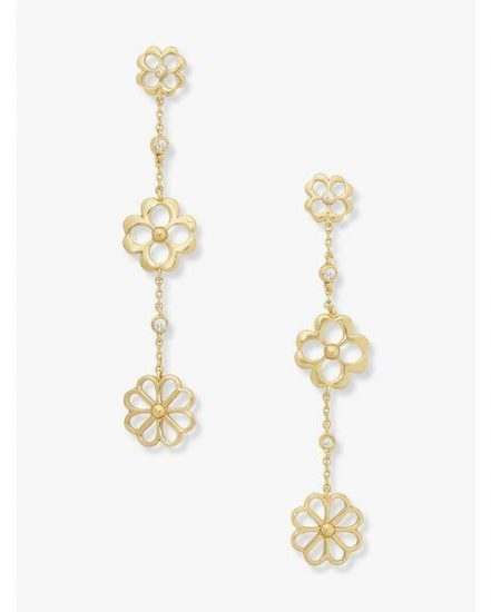 Fashion 4 - spade floral linear earrings