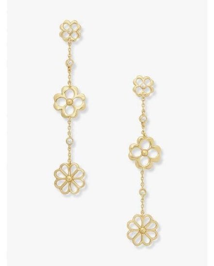 Fashion 4 - spade floral linear earrings