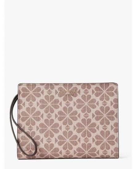 Fashion 4 - spade flower coated canvas wristlet