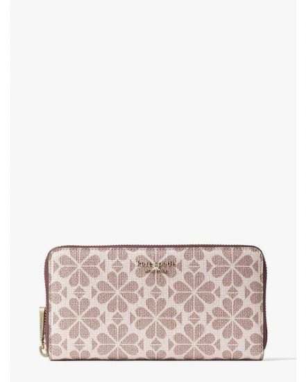 Fashion 4 - spade flower coated canvas zip-around continental wallet