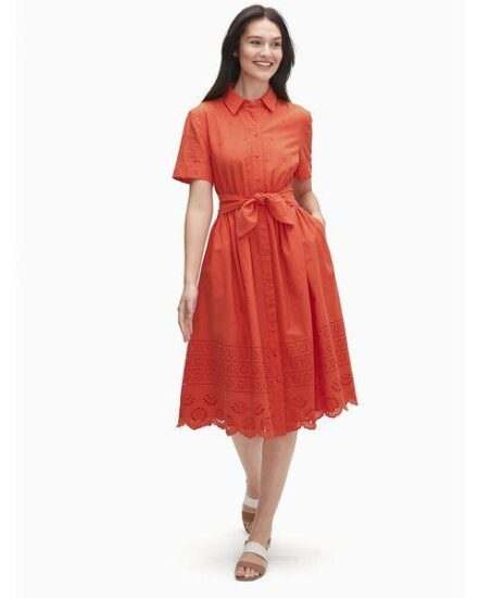 Fashion 4 - eyelet tie-waist shirtdress