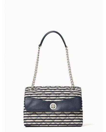 Fashion 4 - natalia lurex stripe medium flap shoulder bag