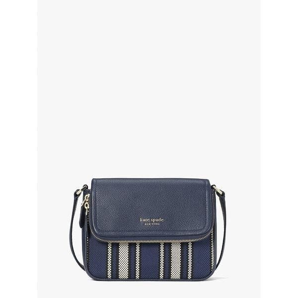 Fashion 4 - run around canvas stripe large flap crossbody