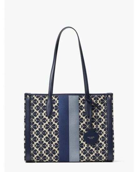 Fashion 4 - spade flower jacquard stripe market medium tote