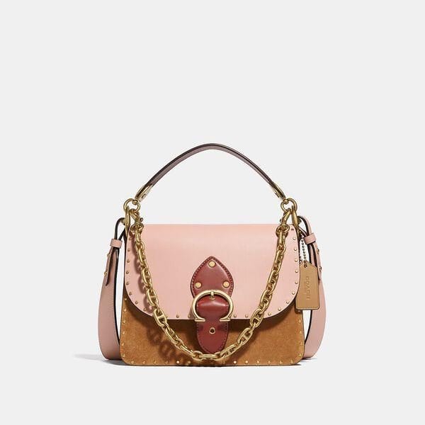 Fashion 4 Coach Beat Shoulder Bag In Colorblock With Rivets