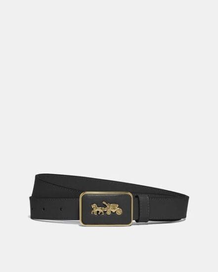 Fashion 4 Coach Horse And Carriage Plaque Buckle Belt