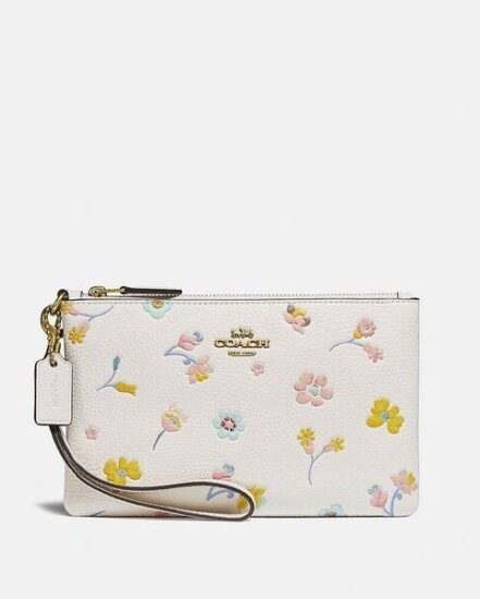 Fashion 4 Coach Small Wristlet With Watercolor Floral Print