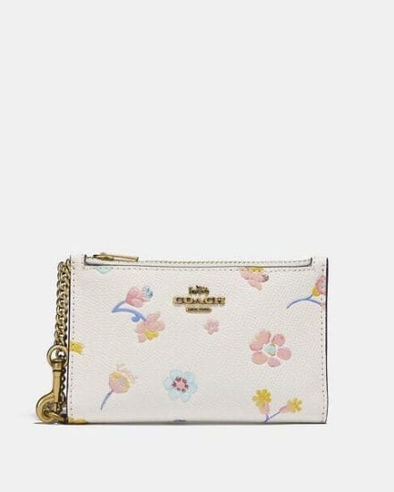 Fashion 4 Coach Zip Chain Card Case With Watercolor Floral Print