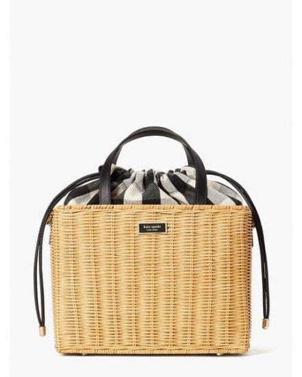 Fashion 4 - sam gingham wicker medium satchel