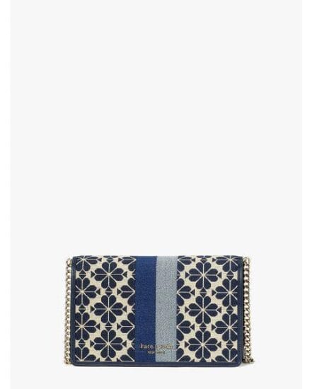 Fashion 4 - spade flower jacquard stripe chain wallet