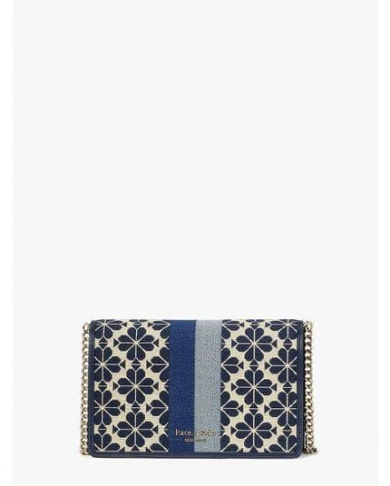Fashion 4 - spade flower jacquard stripe chain wallet