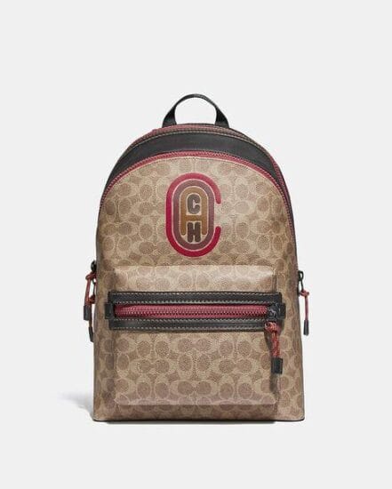 Fashion 4 Coach Academy Backpack In Signature Canvas With Coach Patch