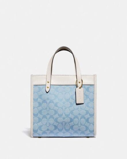 Fashion 4 Coach Field Tote 22 In Signature Chambray