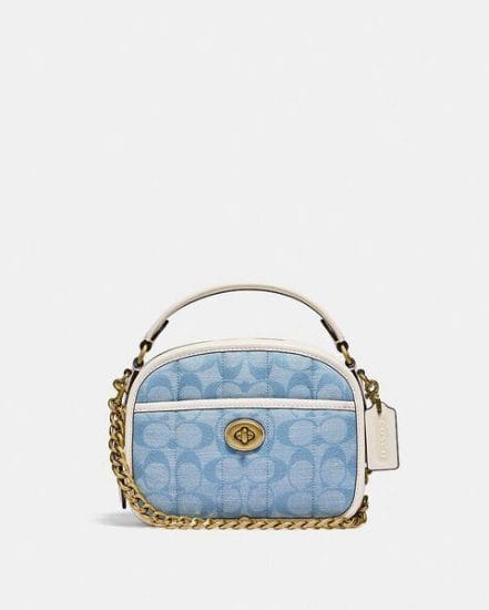 Fashion 4 Coach Lunchbox Top Handle In Signature Chambray With Quilting