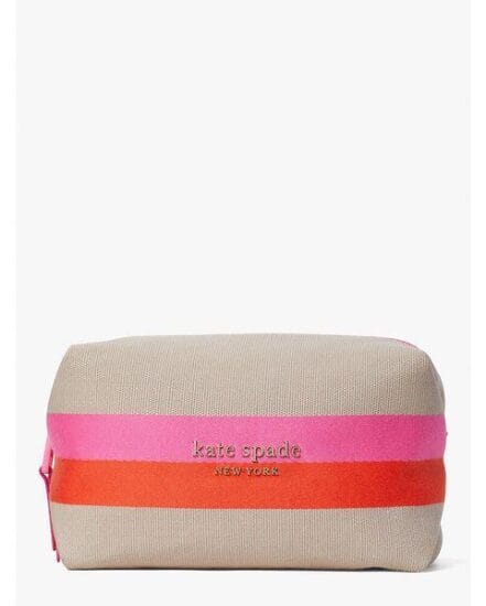Fashion 4 - stripe logo canvas large cosmetic case
