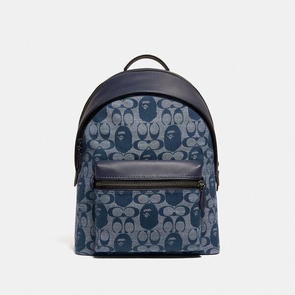 Fashion 4 Coach BAPE x Coach Charter Backpack In Signature Chambray