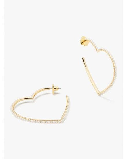 Fashion 4 - shining spade pearl heart hoops
