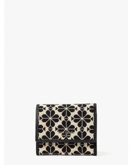 Fashion 4 - spade flower jacquard small zip wallet