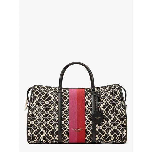 Fashion 4 - spade flower jacquard stripe large weekender bag