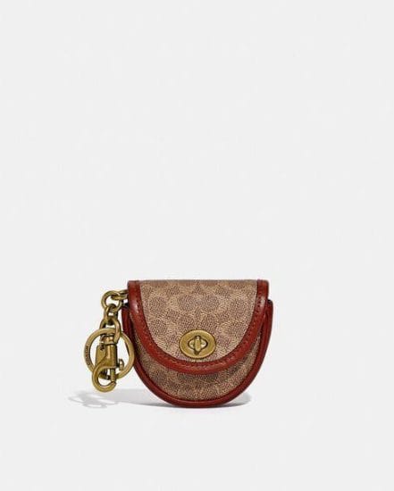 Fashion 4 Coach Mini Saddle Bag Charm In Signature Canvas