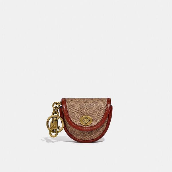 Fashion 4 Coach Mini Saddle Bag Charm In Signature Canvas