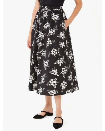 Fashion 4 - floral clusters poplin skirt