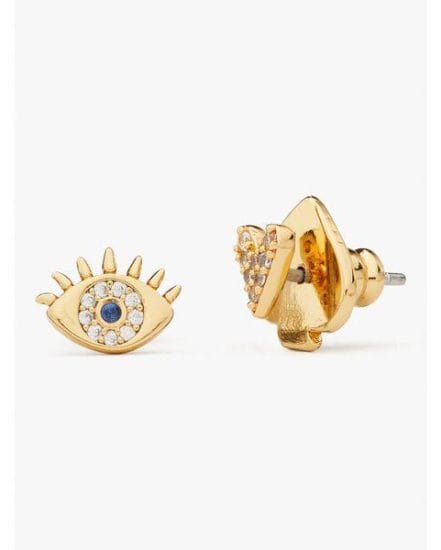 Fashion 4 - wishes evil eye & heart asymmetrical studs