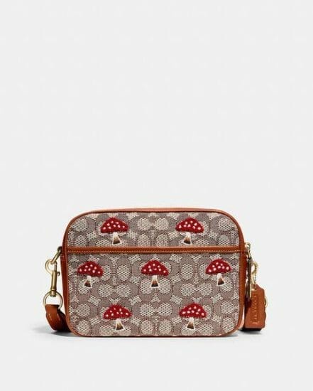 Fashion 4 Coach Flight Bag In Signature Textile Jacquard With Mushroom Motif Embroidery