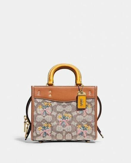 Fashion 4 Coach Rogue 17 In Signature Textile Jacquard With Bouquet Motif Embroidery