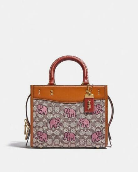 Fashion 4 Coach Rogue 25 In Signature Textile Jacquard With Embroidered Elephant Motif