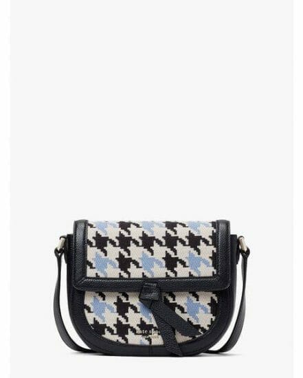 Fashion 4 - knott houndstooth medium saddle crossbody