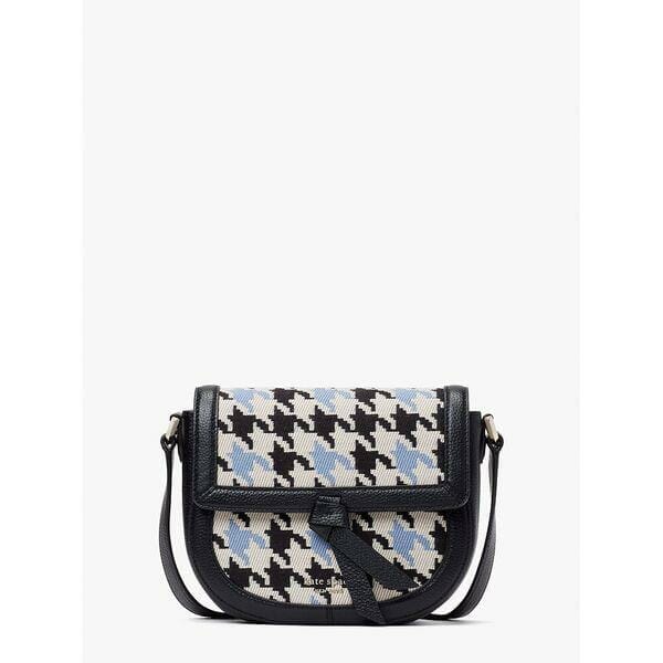 Fashion 4 - knott houndstooth medium saddle crossbody