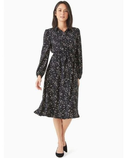 Fashion 4 - scattered stars button-front shirtdress
