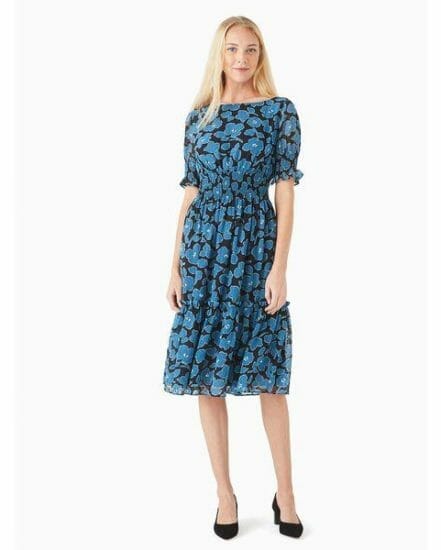 Fashion 4 - whimsical floral puff sleeve blaire midi dress