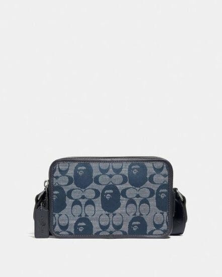 Fashion 4 Coach BAPE x Coach Box Crossbody In Signature Chambray