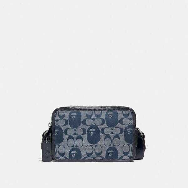 Fashion 4 Coach BAPE x Coach Box Crossbody In Signature Chambray